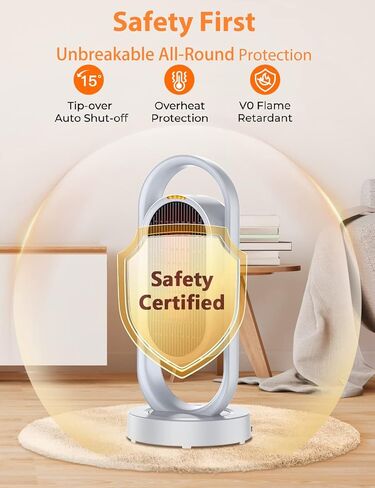 DesertWest Space Heaters for Indoor Use, Portable Electric Heater, 135° Oscillating Ceramic Infrared Tower Heater with Remote, Timer, Overheating & Tip-over Protection, Quiet Heaters Fan with 3 Modes in Saudi Arabia