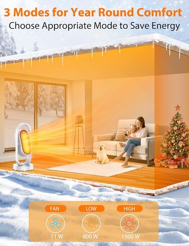 DesertWest Space Heaters for Indoor Use, Portable Electric Heater, 135° Oscillating Ceramic Infrared Tower Heater with Remote, Timer, Overheating & Tip-over Protection, Quiet Heaters Fan with 3 Modes in Saudi Arabia