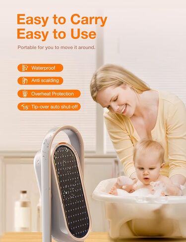 DesertWest Space Heaters for Indoor Use, Portable Electric Heater, 135° Oscillating Ceramic Infrared Tower Heater with Remote, Timer, Overheating & Tip-over Protection, Quiet Heaters Fan with 3 Modes in Saudi Arabia