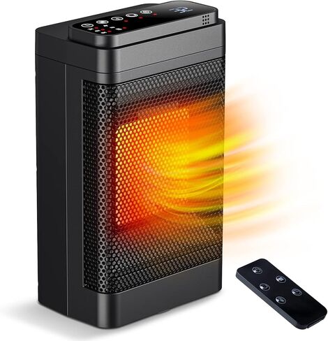 MEYDLL Portable Electric Space Heater, 1500W Ceramic Heater with 12h Timer, 3 Modes Heat Up 200 Square Feet in Minutes, Safety Quiet Heating, Small Heater for Bedroom, Office, Indoor Use in Kuwait