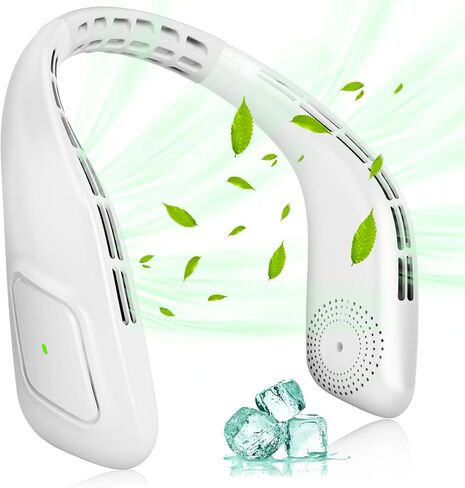 KDYGPDCT 2023 مروحة رقبة محمولة قابلة للتعديل 3 سرعات رياح مروحة تبريد USB قابلة لإعادة الشحن فائقة الهدوء بدون لف الشعر مفتاح عملاق بدون استخدام اليدين مروحة توربو بدون شفرات للمنزل والمكتب والسفر والرياضة in Kuwait