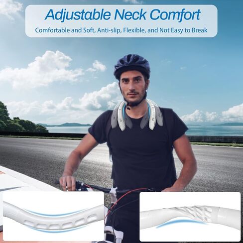 KDYGPDCT 2023 مروحة رقبة محمولة قابلة للتعديل 3 سرعات رياح مروحة تبريد USB قابلة لإعادة الشحن فائقة الهدوء بدون لف الشعر مفتاح عملاق بدون استخدام اليدين مروحة توربو بدون شفرات للمنزل والمكتب والسفر والرياضة in Kuwait