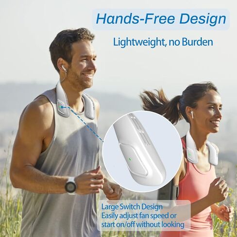 KDYGPDCT 2023 مروحة رقبة محمولة قابلة للتعديل 3 سرعات رياح مروحة تبريد USB قابلة لإعادة الشحن فائقة الهدوء بدون لف الشعر مفتاح عملاق بدون استخدام اليدين مروحة توربو بدون شفرات للمنزل والمكتب والسفر والرياضة in Kuwait