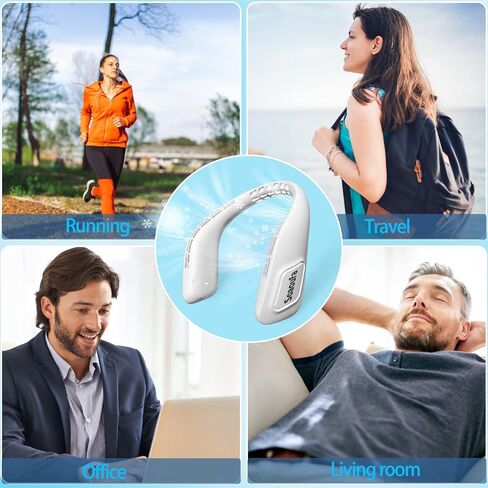 KDYGPDCT 2023 مروحة رقبة محمولة قابلة للتعديل 3 سرعات رياح مروحة تبريد USB قابلة لإعادة الشحن فائقة الهدوء بدون لف الشعر مفتاح عملاق بدون استخدام اليدين مروحة توربو بدون شفرات للمنزل والمكتب والسفر والرياضة in Kuwait