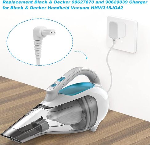شاحن Fesasn 15 فولت متوافق مع مكنسة بلاك اند ديكر 90627870 المحمولة، بديل لشاحن تفريغ الهواء HHVI315JO42 90629039 S003AQU1500015 سلك الطاقة in Kuwait