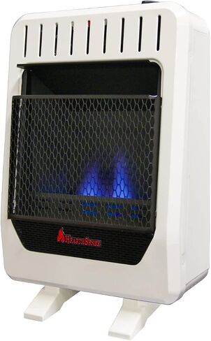 HearthSense Dual Fuel Ventless Blue Flame Heater With Base - 10,000 BTU, Manual Control - Model# BF10M-B-R (Renewed) White in Saudi Arabia