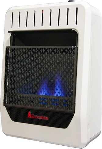 HearthSense Dual Fuel Ventless Blue Flame Heater With Base - 10,000 BTU, Manual Control - Model# BF10M-B-R (Renewed) White in Saudi Arabia