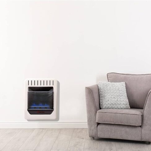 HearthSense Dual Fuel Ventless Blue Flame Heater With Base - 10,000 BTU, Manual Control - Model# BF10M-B-R (Renewed) White in Saudi Arabia