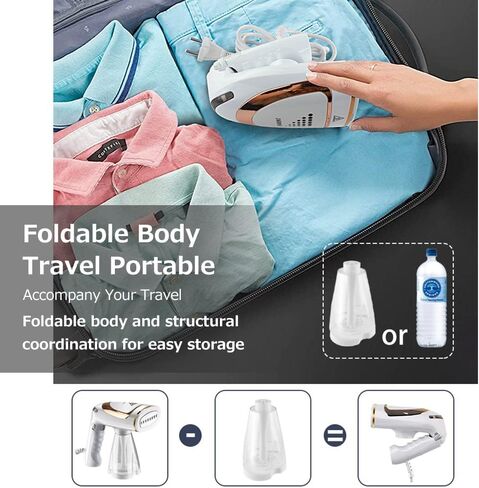 مكواة بخار للملابس من شركة Irishom، مكواة بخار منزلية صغيرة قابلة للطي، 1600 وات، قابلة للتعديل، للسفر in Kuwait