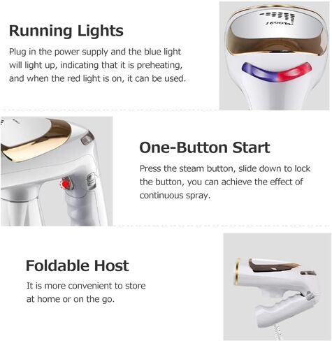 مكواة بخار للملابس من شركة Irishom، مكواة بخار منزلية صغيرة قابلة للطي، 1600 وات، قابلة للتعديل، للسفر in Kuwait