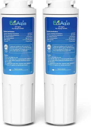EcoAqua Replacement Filter, Compatible with Maytag UKF8001, EDR4RXD1, Whirlpool 4396395, Puriclean II, Kenmore 46-9006, Everydrop Filter 4, Viking RWFFR Refrigerator Water Filter, 2 Pack in Kuwait