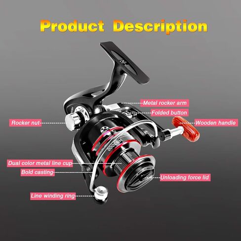 مجموعة صنارة صيد الأسماك من فيش أوكي، مجموعة صنارة صيد تلسكوبية من ألياف الكربون ومجموعة بكرة مع خطافات خطاطيف وخطاطيف وحقيبة حمل بكرة للبالغين أثناء السفر في المياه المالحة والمياه العذبة in Kuwait