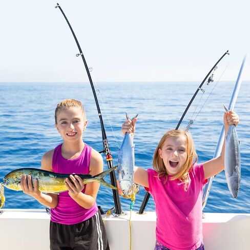 مجموعة صنارة صيد الأسماك من فيش أوكي، مجموعة صنارة صيد تلسكوبية من ألياف الكربون ومجموعة بكرة مع خطافات خطاطيف وخطاطيف وحقيبة حمل بكرة للبالغين أثناء السفر في المياه المالحة والمياه العذبة in Kuwait