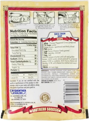 Pioneer Brand Gravy Mix, Peppered, 2.75 Ounce Packets (Pack Of 6) - Add Sausage To Make Country Sausage Gravy in Saudi Arabia