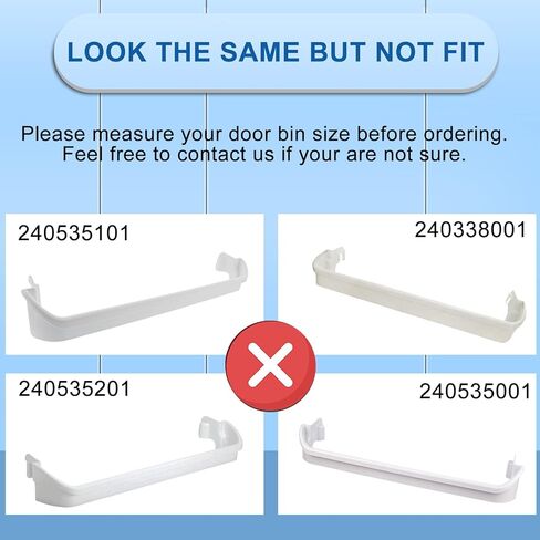 1 x 240534701 & 2 x 240534901 Refrigerator Door Shelf Retainer Bar Compatible with Frigidaire or Kenmore, Door Shelf Rack Bar Rail Replacement Parts AP3214631 PS734936 948952 AP3214630 PS734935 in Kuwait