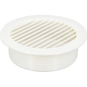 أنبوب عادم مكيف الهواء المحمول مقاس 5 بوصات، شفة مثبتة على الحائط في الهواء الطلق مع شاشة / شبكة حشرات مدمجة - خيط متعدد الاتجاهات (أبيض فاتح) 5MNT-OUT-NET in Kuwait