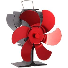 Avoeco Heat Powered Wood Stove Fan, Fireplace Fan for Wood Burning Stove, Red Blade, Circulating Warm Air, Heat Activated Fan for Wood Burning/Gas/Pellet/Log Burner/Fireplace, Wood Stove Accessories in Kuwait