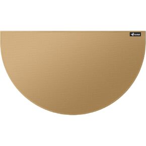 FLASLD Fireproof Fireplace Mat 24×42Inch Half Round Hearth Rug Protects Floors from Sparks Embers, Brown in Saudi Arabia