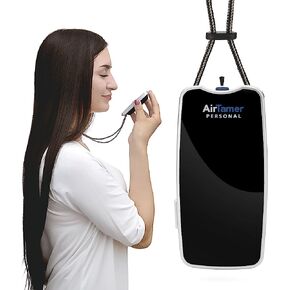 AirTamer A310PMB Personal Rechargeable and Portable Air Purifier Negative Ion Generator, Proven Performance, Black with Leather Travel Case
