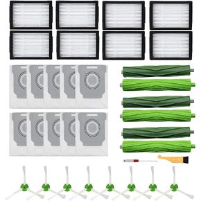 29 قطعة غيار بديلة للمكنسة الكهربائية iRobot Roomba i7 i7+ i3 i3+ i4 i4+ i6 i6+ i8 i8+ j7 j7+/Plus E5 E6 E7، و3 مجموعات من الفرش المطاطية و8 مرشحات مكنسة كهربائية و8 فرش جانبية و10 أكياس مكنسة كهربائية in Kuwait