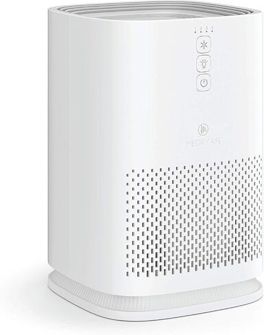 Medify Air MA-14 Air Purifier with H13 True HEPA Filter | 200 sq ft Coverage | for Allergens, Wildfire Smoke, Dust, Odors, Pollen, Pet Dander | Quiet 99.7% Removal to 0.1 Microns | White, 1-Pack in Kuwait