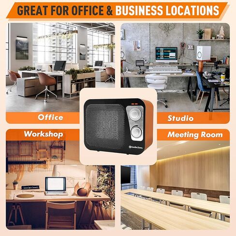 Comfort Zone Electric Retro Design Ceramic Space Heater, Adjustable Thermostat, 2 Heat Settings, Overheat Protection, Safety Tip-Over Switch, Portable for Home, Bedroom & Office Use, 1,500W, CZ470BKB in Kuwait