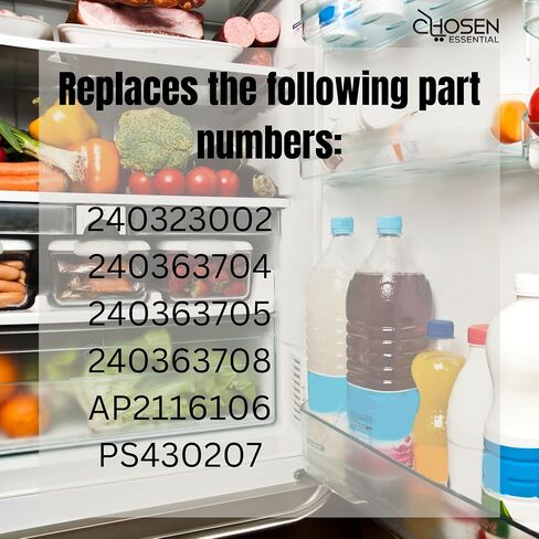 240323002 Refrigerator Door Bin Shelf Replacement | Made with High Quality Material | Clear and Elegant Looking | Installs Easily | Sturdy and Durable |Comes with 4pcs Ref Adjustable Divider in Saudi Arabia
