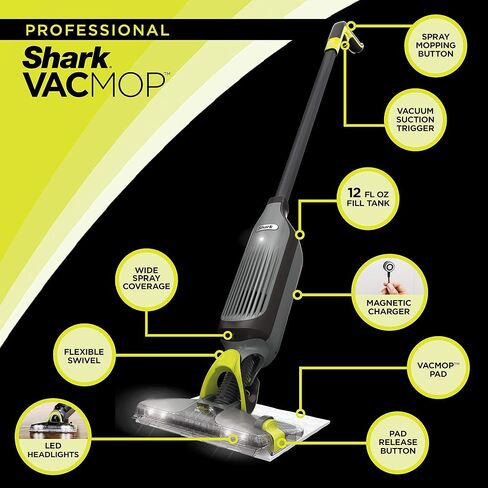 Shark VACMOP Pro Cordless Hard Floor Vacuum Mop with Disposable Pad, Charcoal Gray (Renewed) (VM252 Vacmop Charcoal Gray) in Kuwait