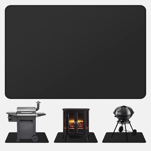 FLASLD 30 x 40 inch Fireplace Mat- Double Layer Fiberglass Fireproof Mat Fire Resistant Mat Fire Retardant Hearth Pad for Wood Stove Fireplace, Protect Floor from Sparks Embers Indoor & Outdoor in Kuwait