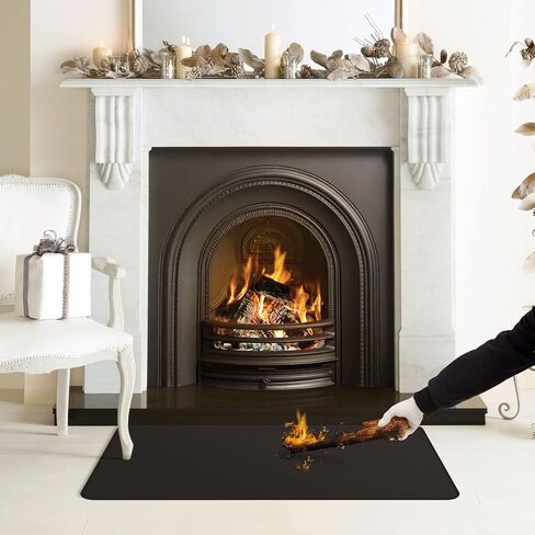 FLASLD 30 x 40 inch Fireplace Mat- Double Layer Fiberglass Fireproof Mat Fire Resistant Mat Fire Retardant Hearth Pad for Wood Stove Fireplace, Protect Floor from Sparks Embers Indoor & Outdoor in Kuwait