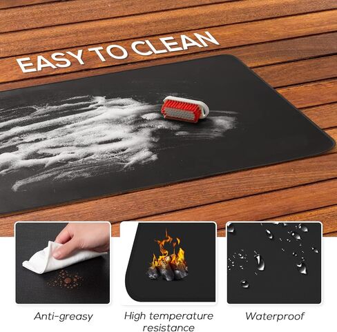 FLASLD 30 x 40 inch Fireplace Mat- Double Layer Fiberglass Fireproof Mat Fire Resistant Mat Fire Retardant Hearth Pad for Wood Stove Fireplace, Protect Floor from Sparks Embers Indoor & Outdoor in Kuwait