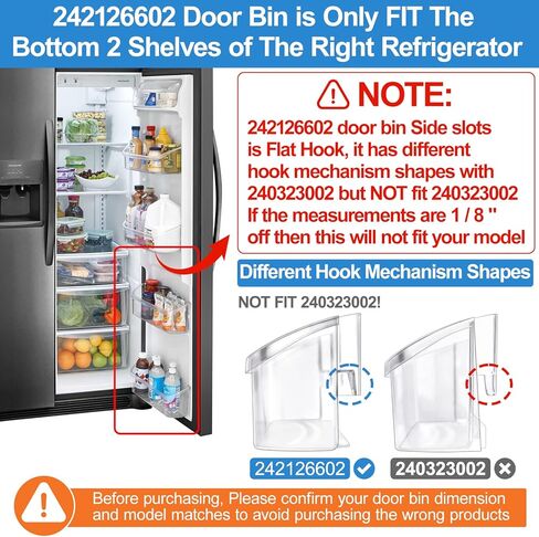 ARLBA ترقية 242126602 صندوق باب الثلاجة (16 بوصة طويل) جزء بديل لرف الثلاجة فريجيدير أو كروسلي رف جانبي للرف السفلي 2 رفوف AP6278233 PS2421266 4547407 FFSS2625TS0 LFSS2612TF0 in Kuwait