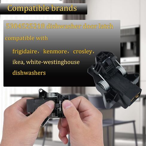 5304516818، 5304527418، 5304525218 طقم مزلاج باب غسالة الأطباق متوافق مع غسالة أطباق فريجيدير، كينمور، كروسلي، رقم الجزء: 154543901، 154722401، AP6783743، PS12585469 - ضمان لمدة عامين in Kuwait