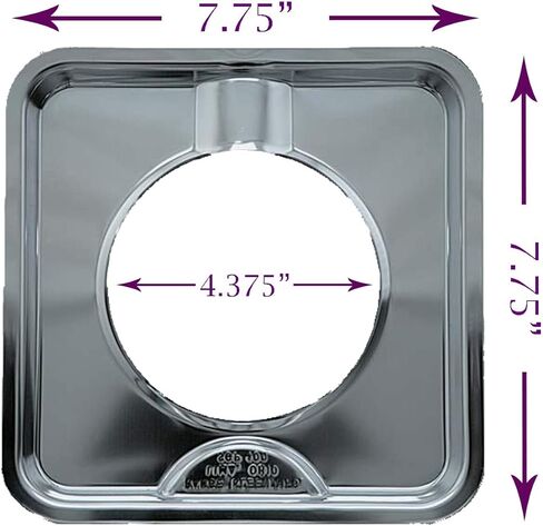 مقلاة تنقيط مربعة الشكل من الكروم من رينج كلين/ملصق أصفر (4 عبوات) مع 8 بطانات شعلة من الرقائق المعدنية in Kuwait