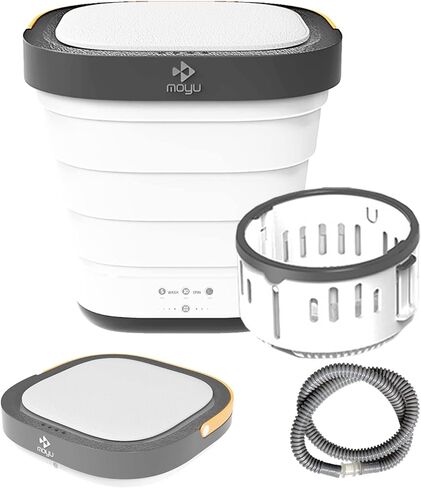 غسالة MOYU صغيرة محمولة قابلة للطي مع أنبوب تجفيف وتصريف (قابس أمريكي أبيض 110 فولت) in Kuwait