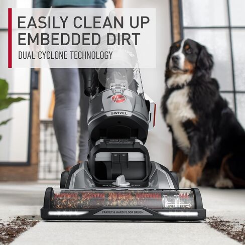 Hoover MAXLife Elite Swivel XL Pet Vacuum Cleaner with HEPA Media Filtration, Bagless Multi-Surface Upright for Carpets and Hard Floors, UH75250, Grey, 16 lbs in Saudi Arabia