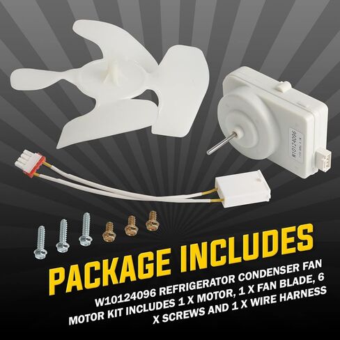 W10124096 Refrigerator Condenser Fan Motor Kit – Compatible with Whirlpool, Kenmore – Replaces: AP4318657 2315558 PS1957416 W10124096VP in Saudi Arabia