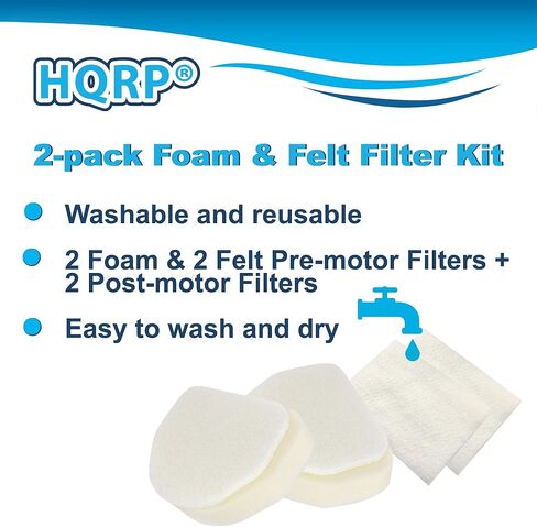 HQRP Foam & Felt Filter Kit Compatible with Shark Navigator NV100, NV100 26, NV105, NV106, UV300, UV300 26 Upright Vacuum Cleaner in Kuwait