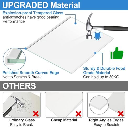 رف زجاجي للفريزر W11130202 مطور ورف فريزر W11130203 بديل متوافق مع رف ثلاجة ويرلبول والفريزر من الزجاج المقسى WRS571CIHZ in Kuwait