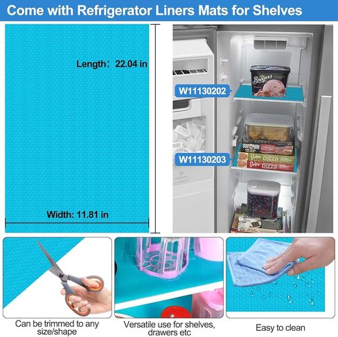 رف زجاجي للفريزر W11130202 مطور ورف فريزر W11130203 بديل متوافق مع رف ثلاجة ويرلبول والفريزر من الزجاج المقسى WRS571CIHZ in Kuwait