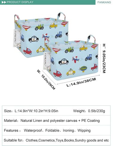 Rectangular Cow Storage Bin Nursery Hamper | Foldable with Waterproof PE Coating Orgnizer Box for Kids Boys and Girls, Office, Bedroom, Clothes,Toys in Saudi Arabia