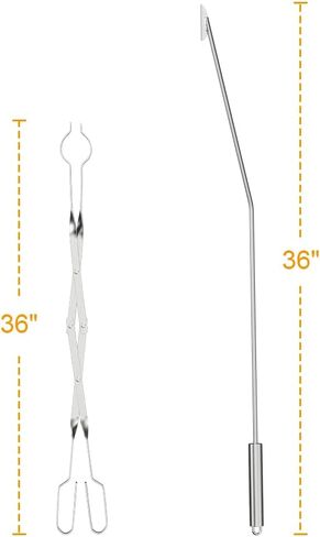 Fireplace Poker Grabber, Stainless Steel 40" Extra Long Fire Poker & 36" Firepit Tongs, Fireplace Tools for Fireplace, Camping, Wood Stove and Indoor Outdoor Use in Saudi Arabia