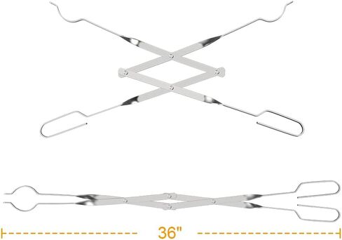 Fireplace Poker Grabber, Stainless Steel 40" Extra Long Fire Poker & 36" Firepit Tongs, Fireplace Tools for Fireplace, Camping, Wood Stove and Indoor Outdoor Use in Saudi Arabia