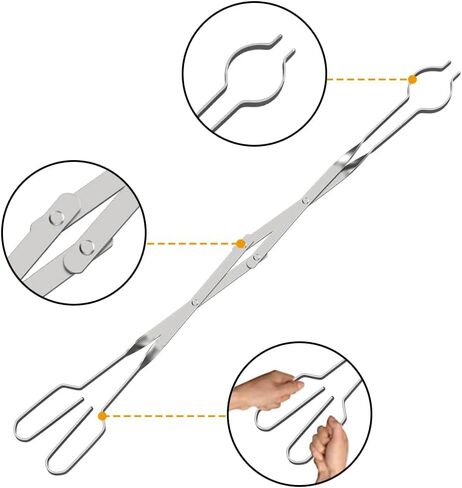 Fireplace Poker Grabber, Stainless Steel 40" Extra Long Fire Poker & 36" Firepit Tongs, Fireplace Tools for Fireplace, Camping, Wood Stove and Indoor Outdoor Use in Saudi Arabia