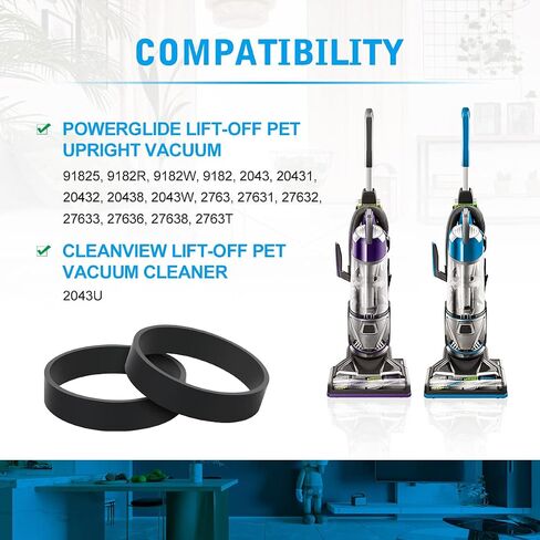 LANMU Replacement Belts Compatible with Bissell PowerGlide Lift-Off Pet Vacuum Models 2043, 2763, 9182 Series, Compare to Parts 1601961 (2 Pack) in Saudi Arabia