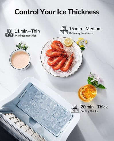 Silonn Ice Makers Countertop - 24Pcs Ice Cubes in 13 Min, 45lbs Per Day, 2 Ways to Add Water, Auto Self-Cleaning, Stainless Steel Ice Machine for Home Office Bar Party in Kuwait