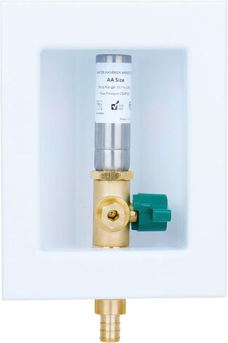 صمام صندوق مخرج صانع الثلج WHK مع مدخل PEX 1/2 بوصة، صندوق حائط صانع الثلج مع صمام إيقاف تشغيل 1/4 لتوصيل أنابيب PEX B (F1807) in Kuwait