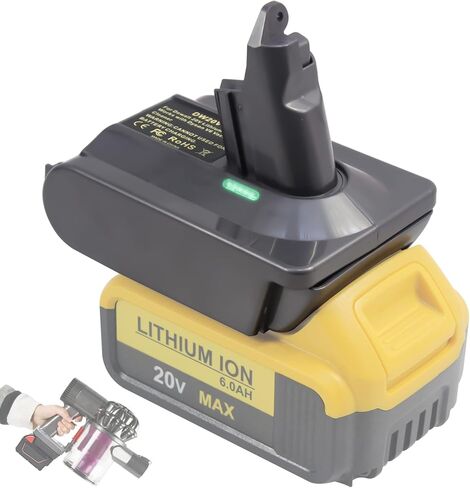 محول بطارية V6 لدايسون، استبدال بطارية V6 لبطارية ديوالت 20 فولت لاستبدال بطارية دايسون V6، محول استبدال بطاريات V6 للمكانس الكهربائية اللاسلكية دايسون (محول فقط in Kuwait