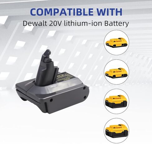 محول بطارية V6 لدايسون، استبدال بطارية V6 لبطارية ديوالت 20 فولت لاستبدال بطارية دايسون V6، محول استبدال بطاريات V6 للمكانس الكهربائية اللاسلكية دايسون (محول فقط in Kuwait