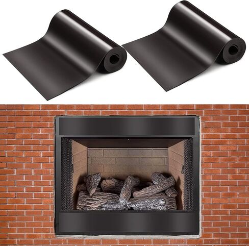 AceList 2Pcs Magnetic Fireplace Draft Stopper - Fireplace Cover - Fireplace Vent Cover to Block Cold Air and Prevent Heat Loss - Indoor Chimney Draft Blocker - Brown - 36 x 6 in Kuwait